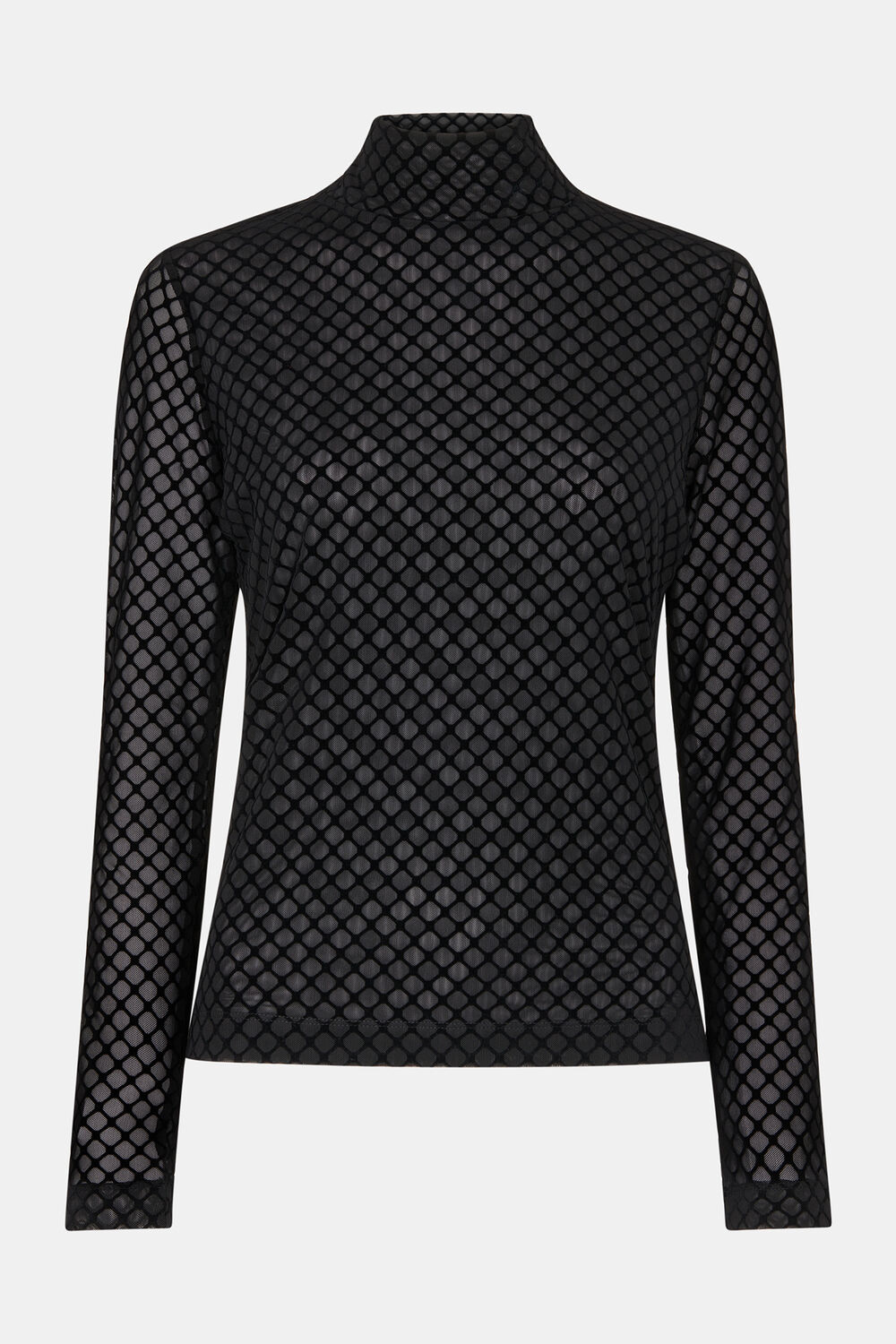 Checked Flocked Mesh Top