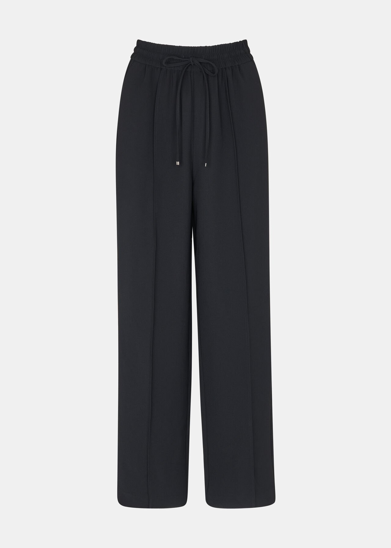 Drawstring Waist Crepe Trouser