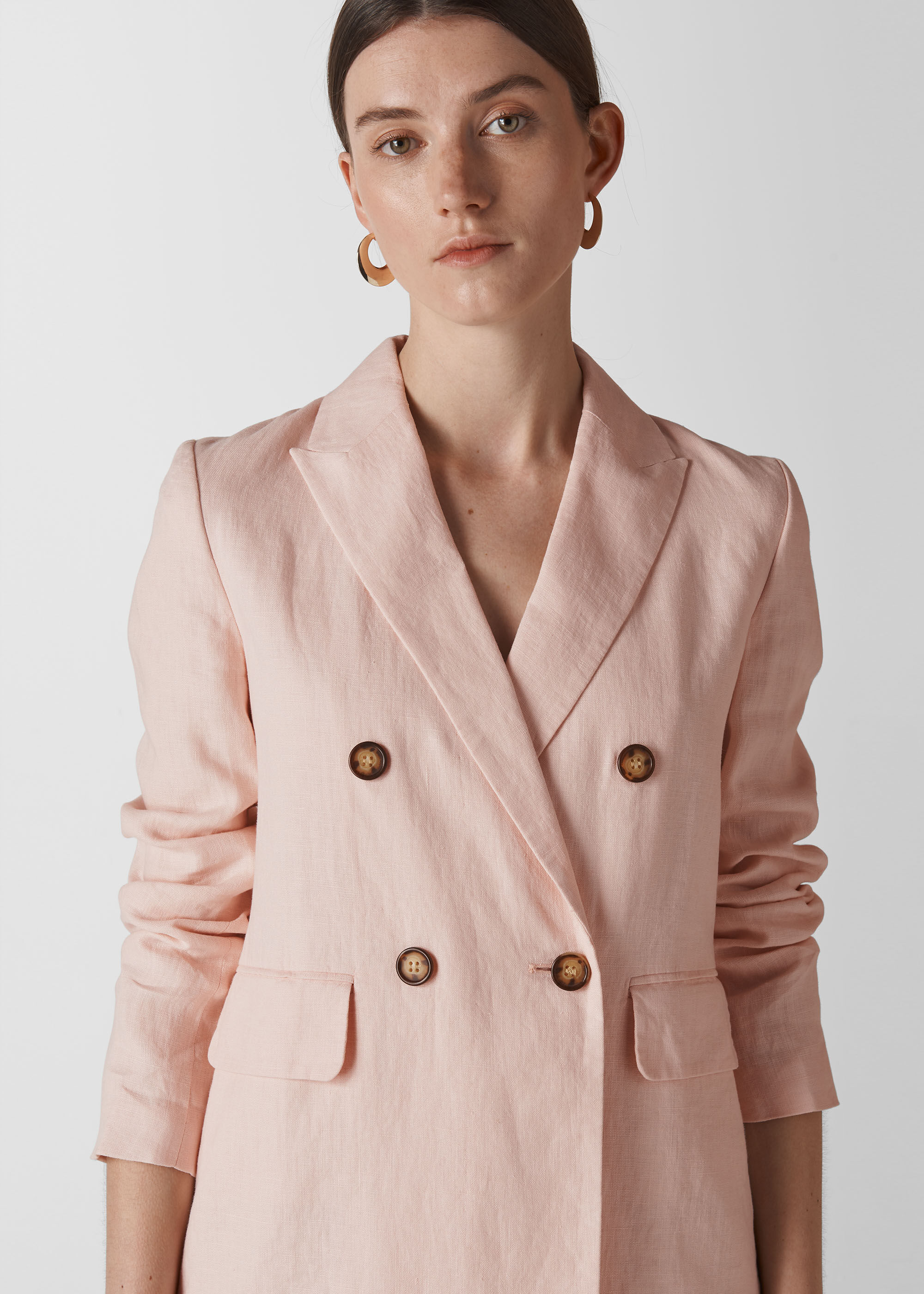 Blush online linen blazer