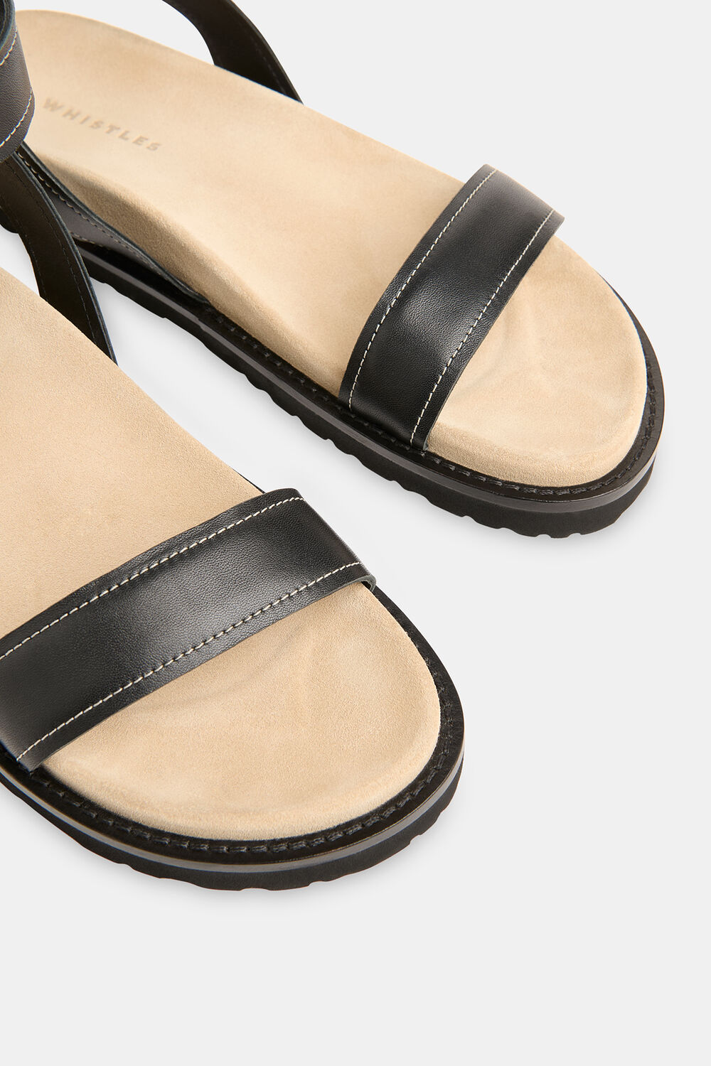 Black Ottie Contrast Stitch Sandal