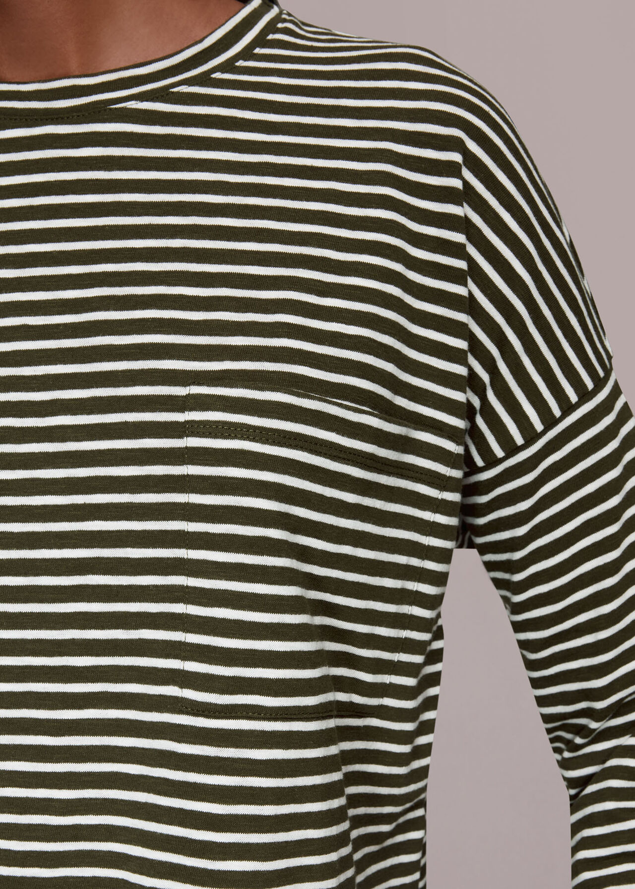 Stripe Cotton Pocket Top