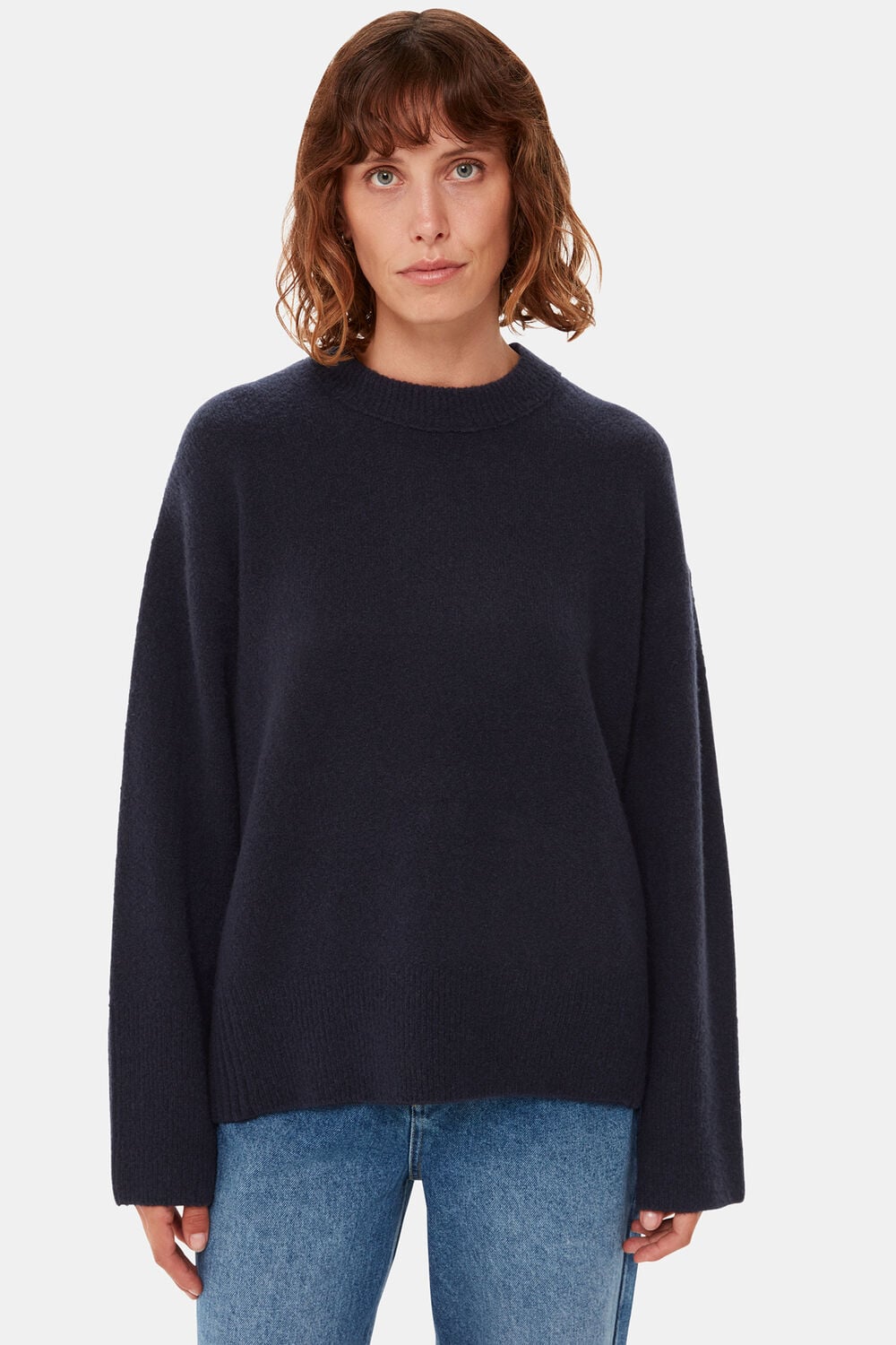 Textured Boyfriend Crew Neck