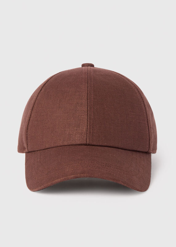 Chocolate Linen Cap