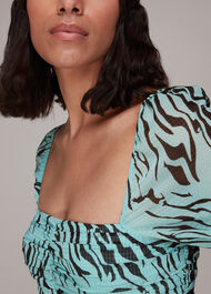 Midnight Tiger Pleated Dress