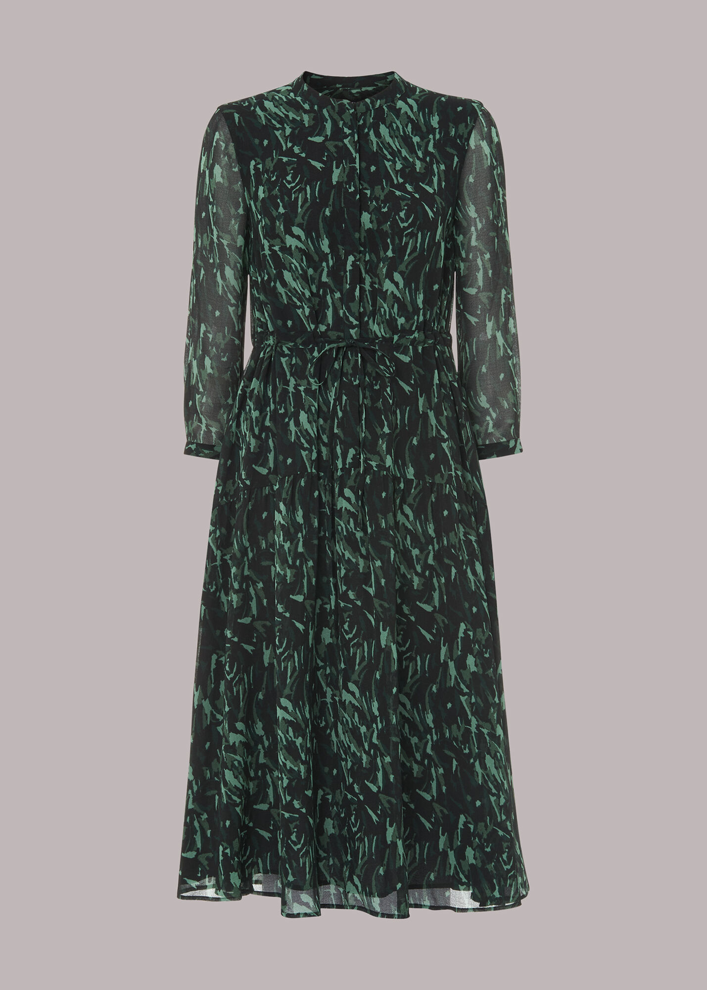 Green Abstract Brushstroke Dress