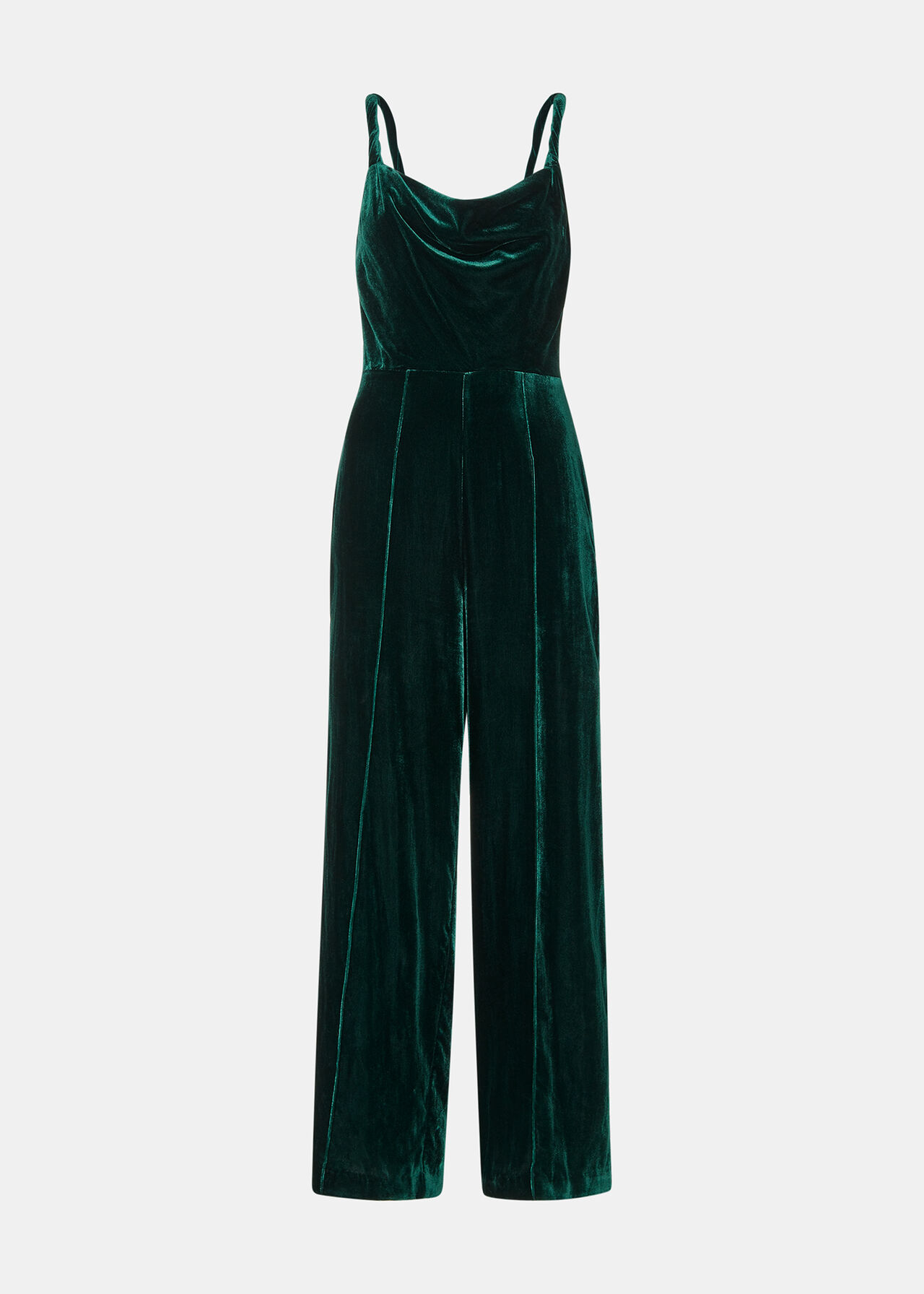 Twist Strap Velvet Jumpsuit