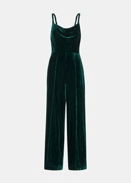 Twist Strap Velvet Jumpsuit