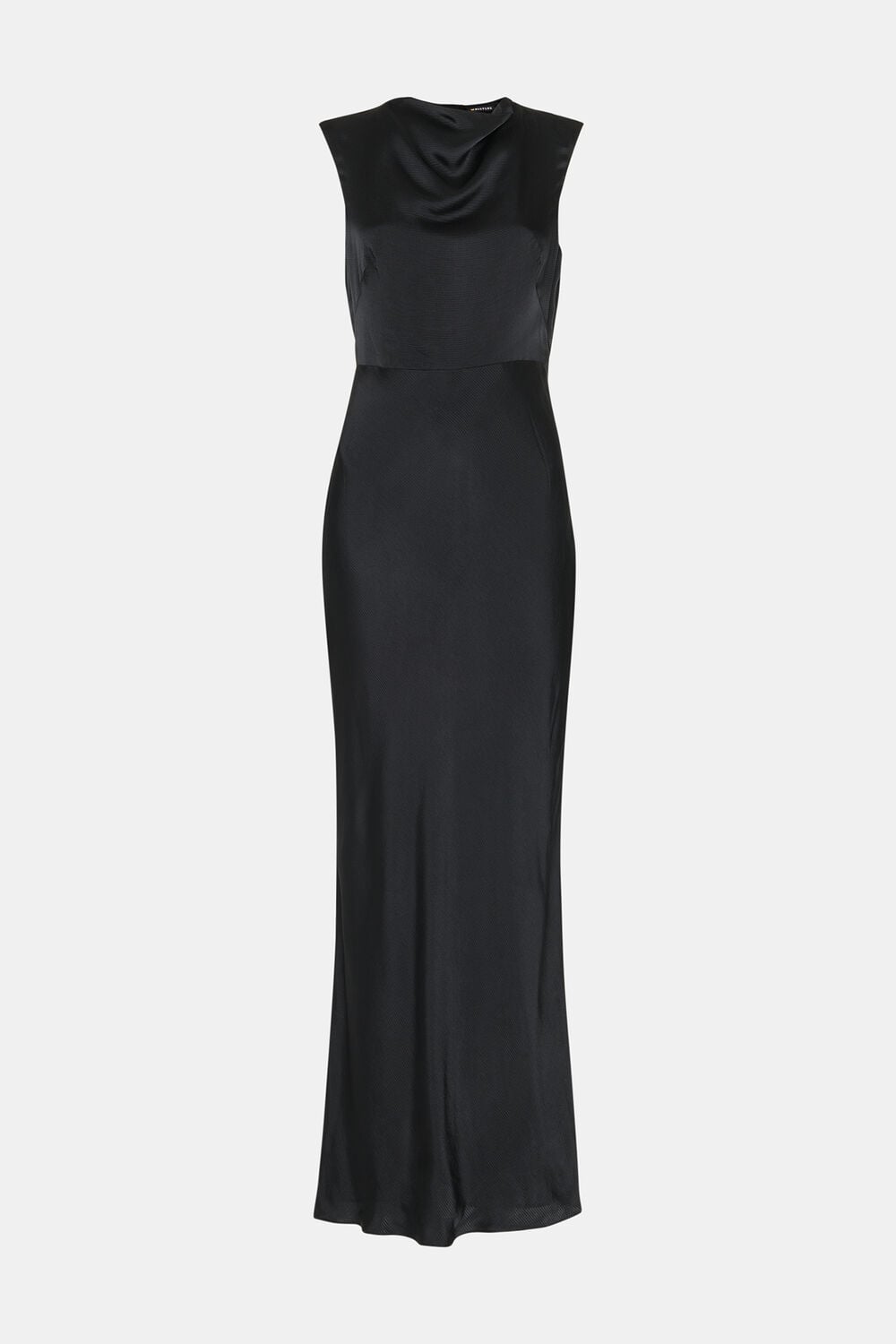 Black Cowl Neck Satin Maxi Dress