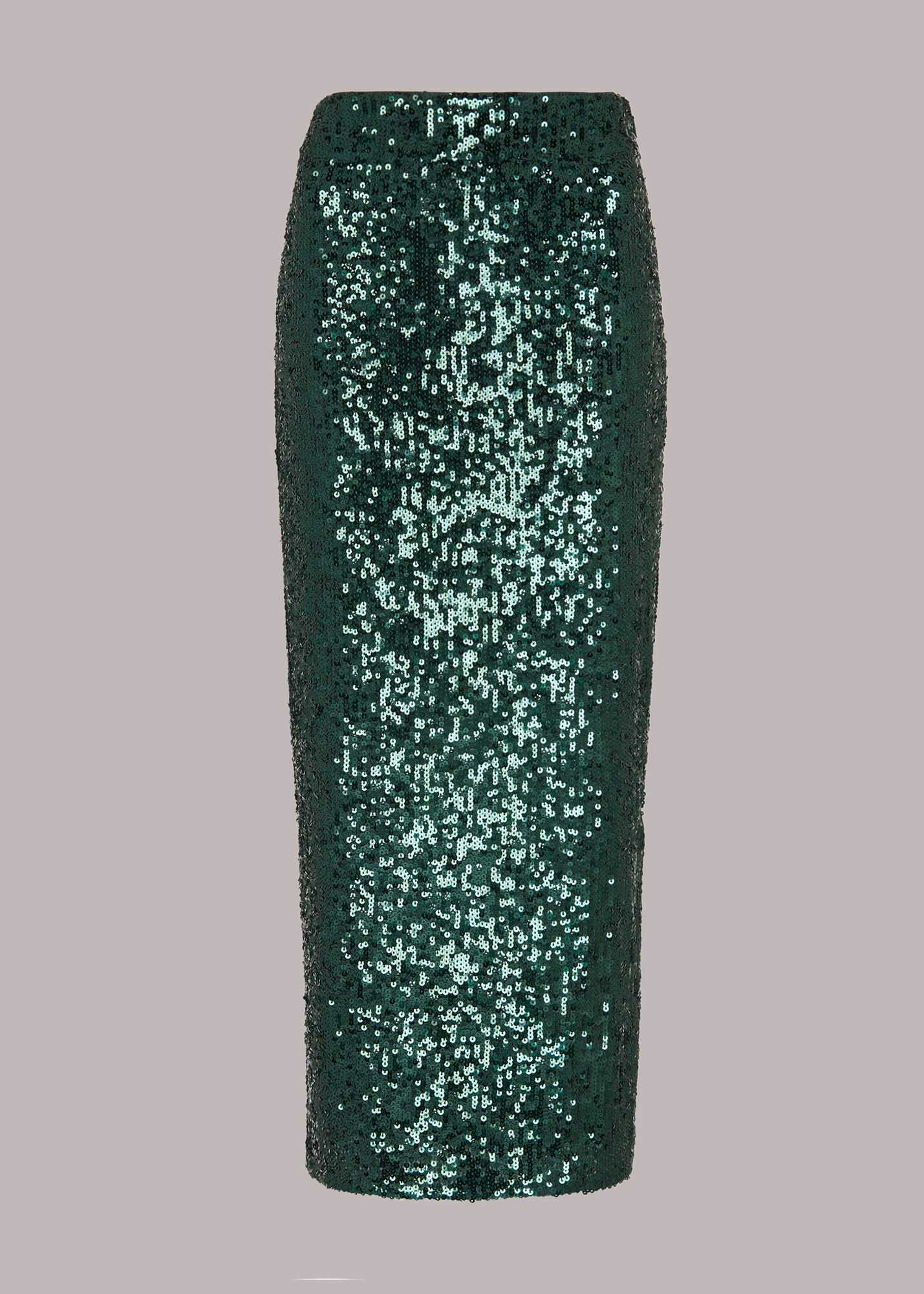 Dark Green Sequin Column Skirt | WHISTLES