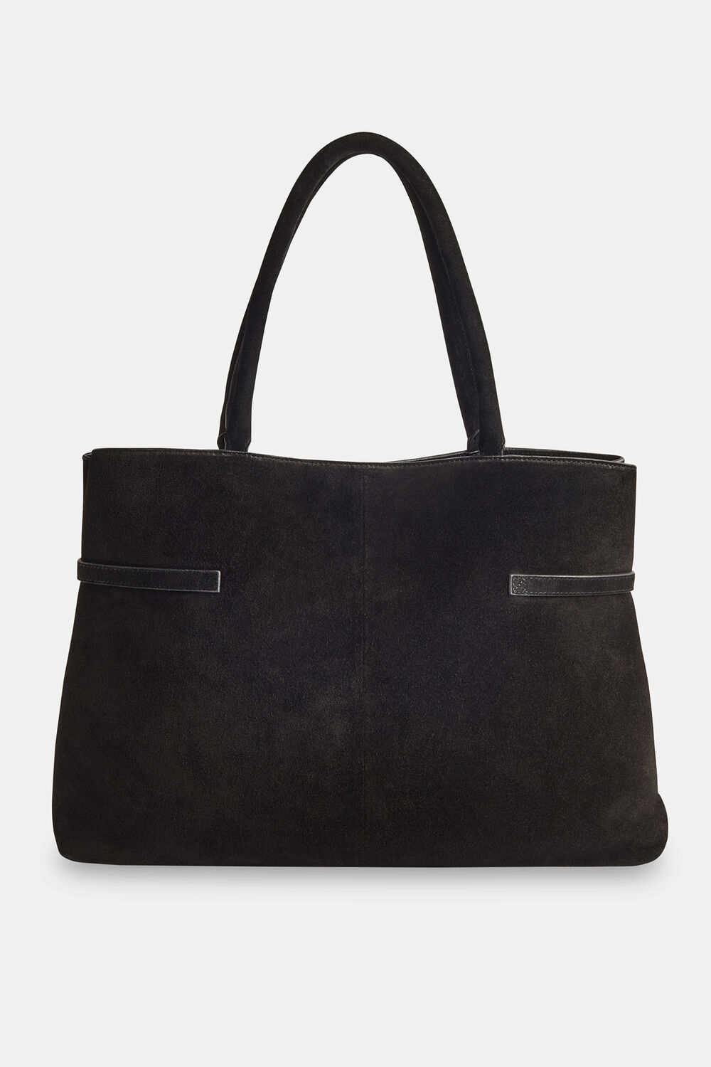 Black Noelle Suede Buckle Tote Bag