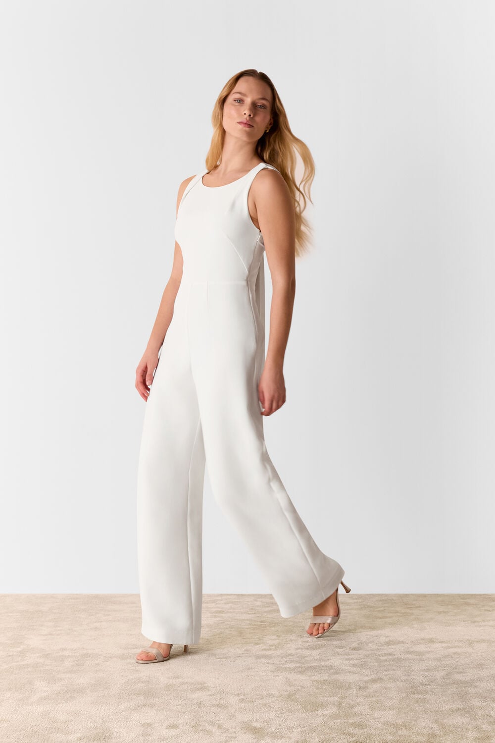 Ivory Tie Back Bridal Jumpsuit