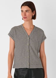 Jilly Stripe Button Top