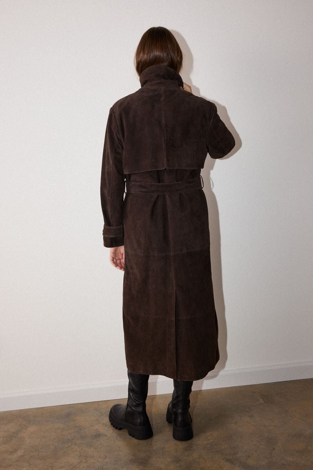 Suede Trench Coat