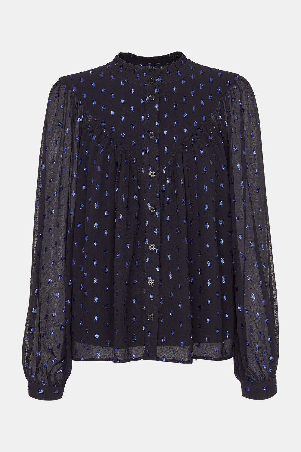 Petite Mia Metallic Dobby Top