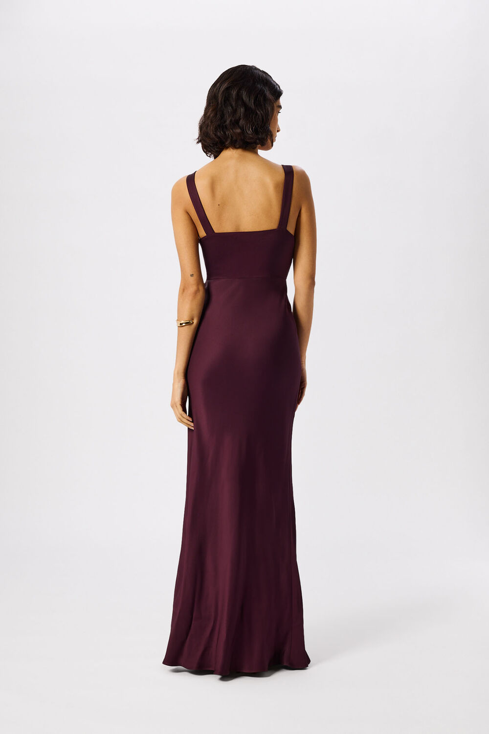 Plum Thea Cowl Satin Maxi Dress