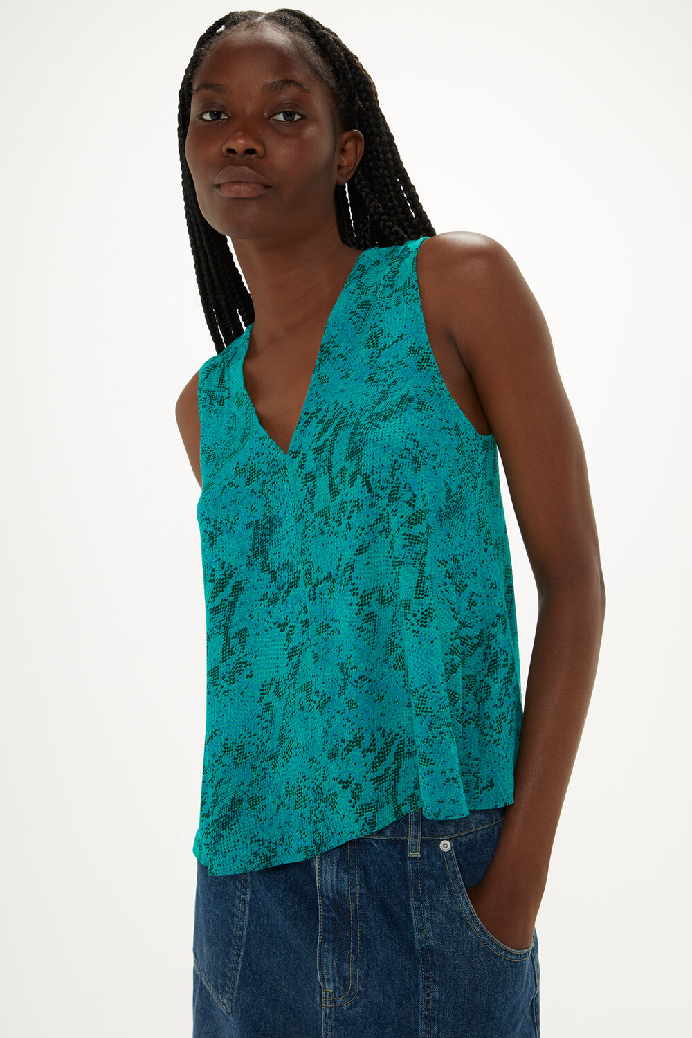 Diagonal Snake Vest Top