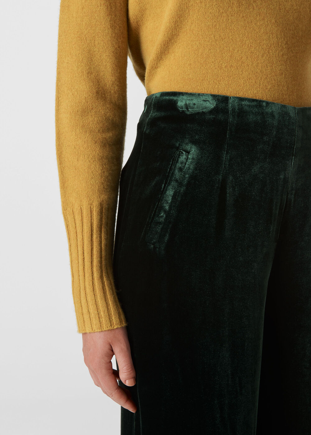 Velvet Silk Mix Trouser Green