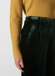 Velvet Silk Mix Trouser Green