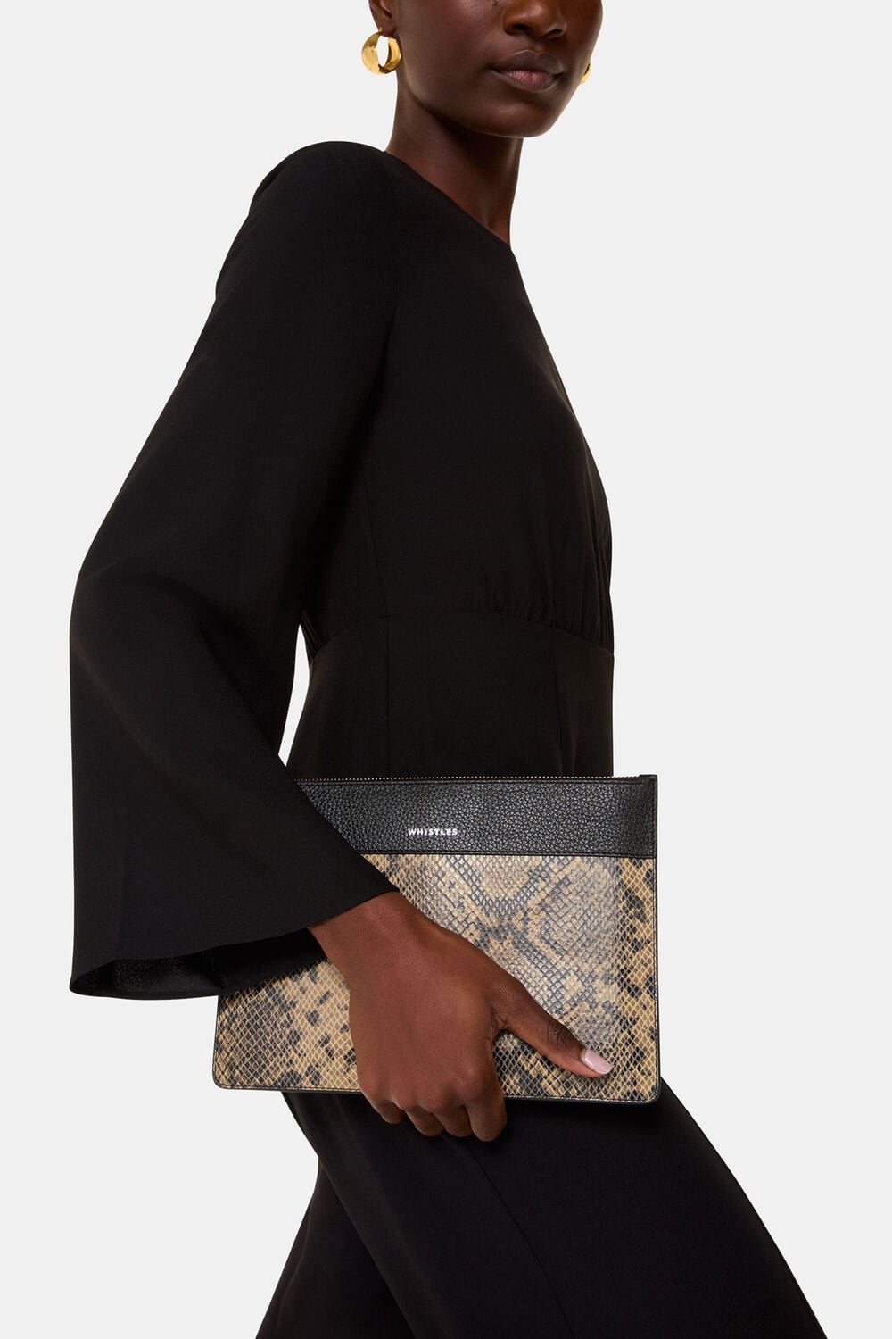 Multicolour Una Snake Panel Pouch