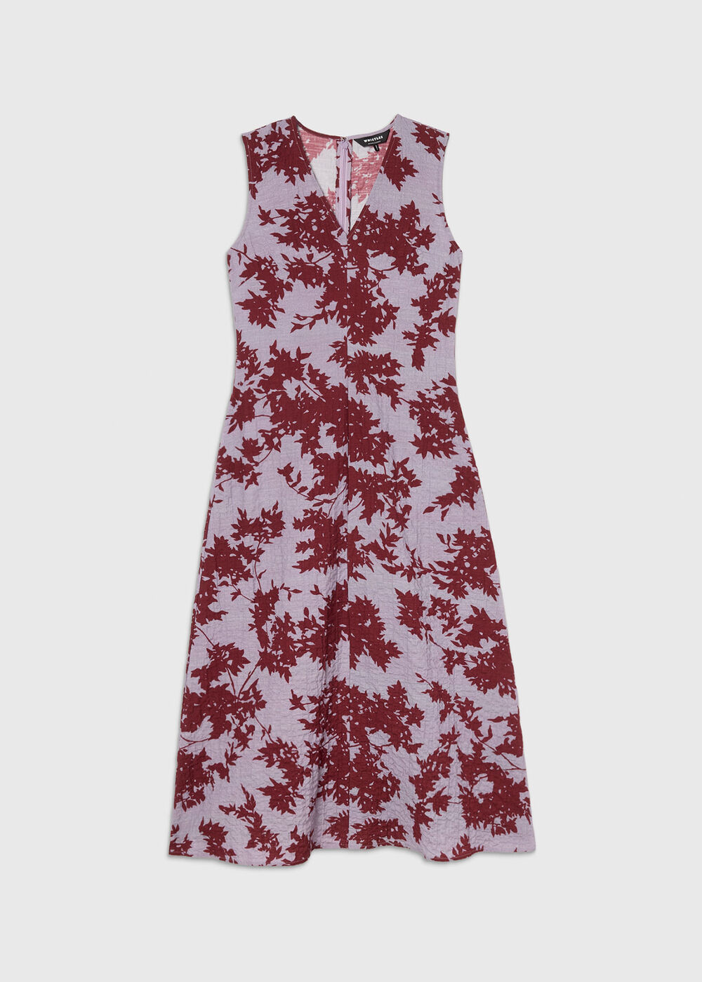 Floral V Neck Textured Dress