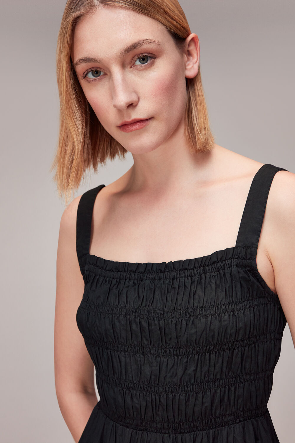 Greta Ruched Poplin Dress