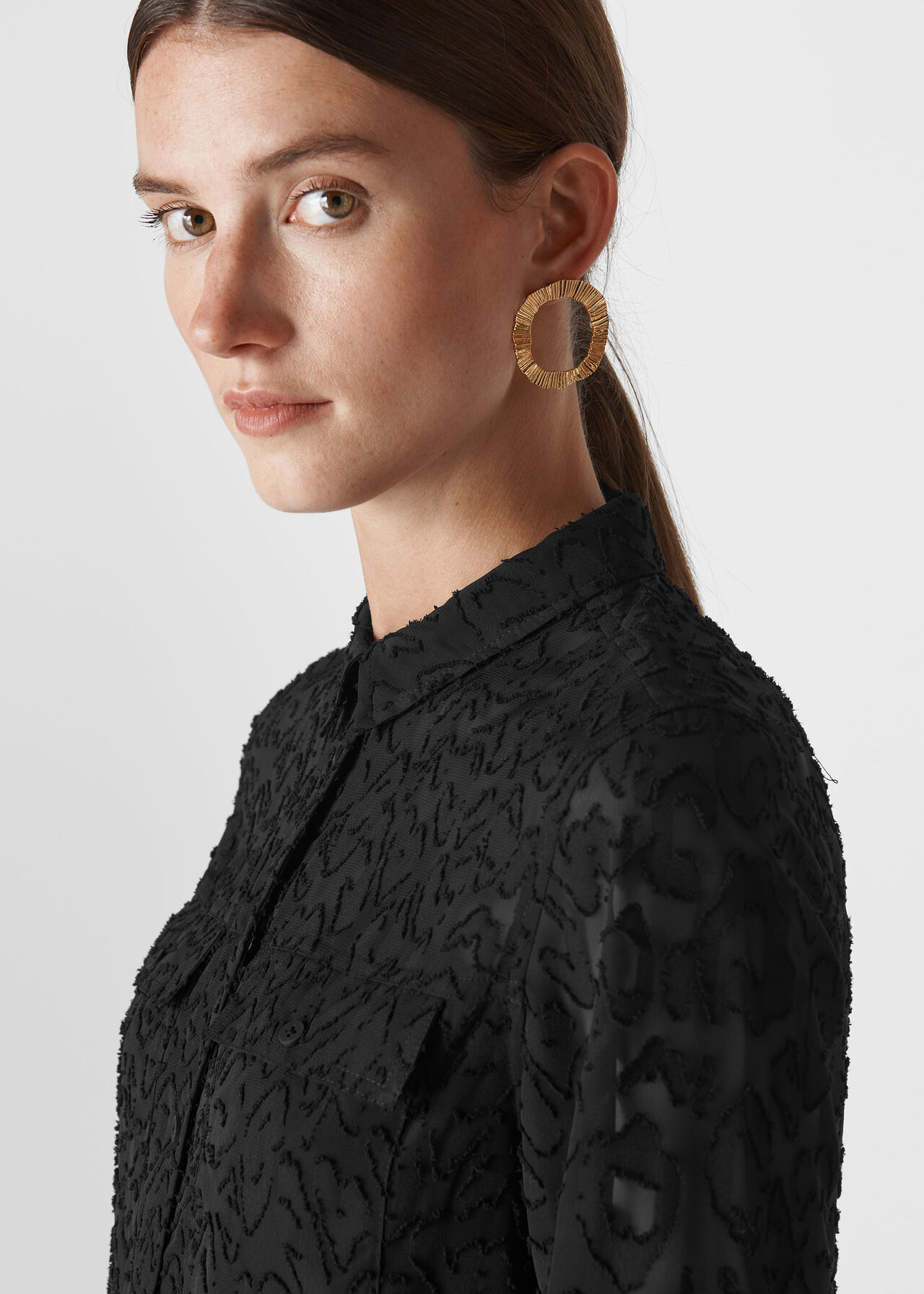 Neal Devore Black Animal Devore Military Shirt | WHISTLES | Whistles AU