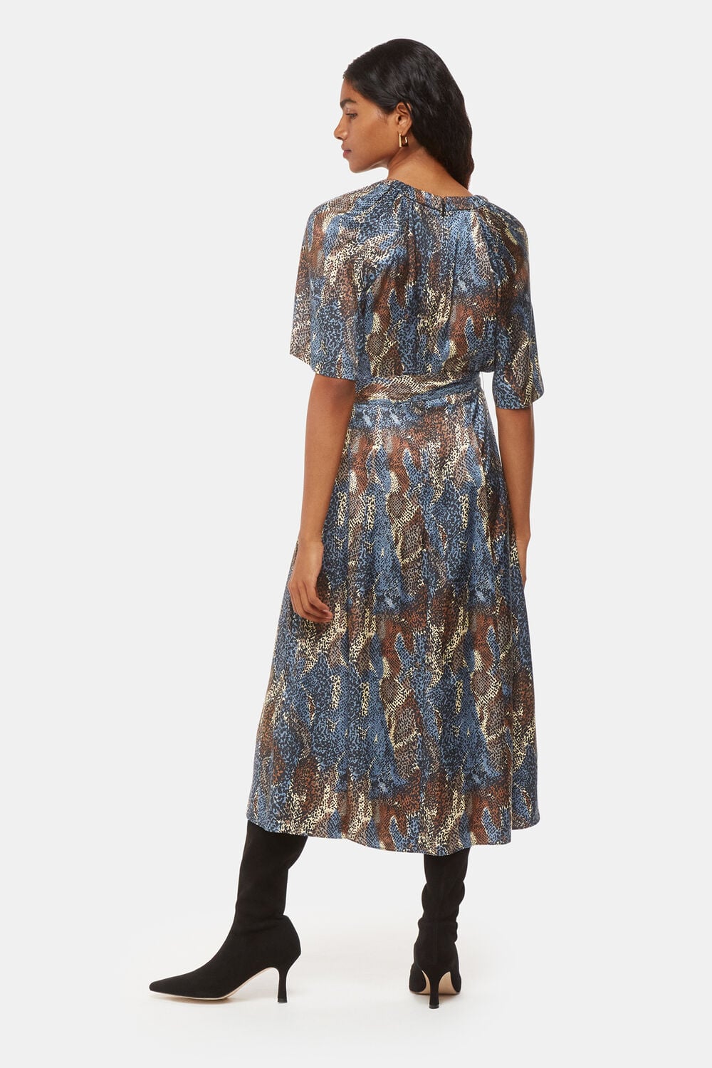 Black Petite Marlow Dashed Snake Dress