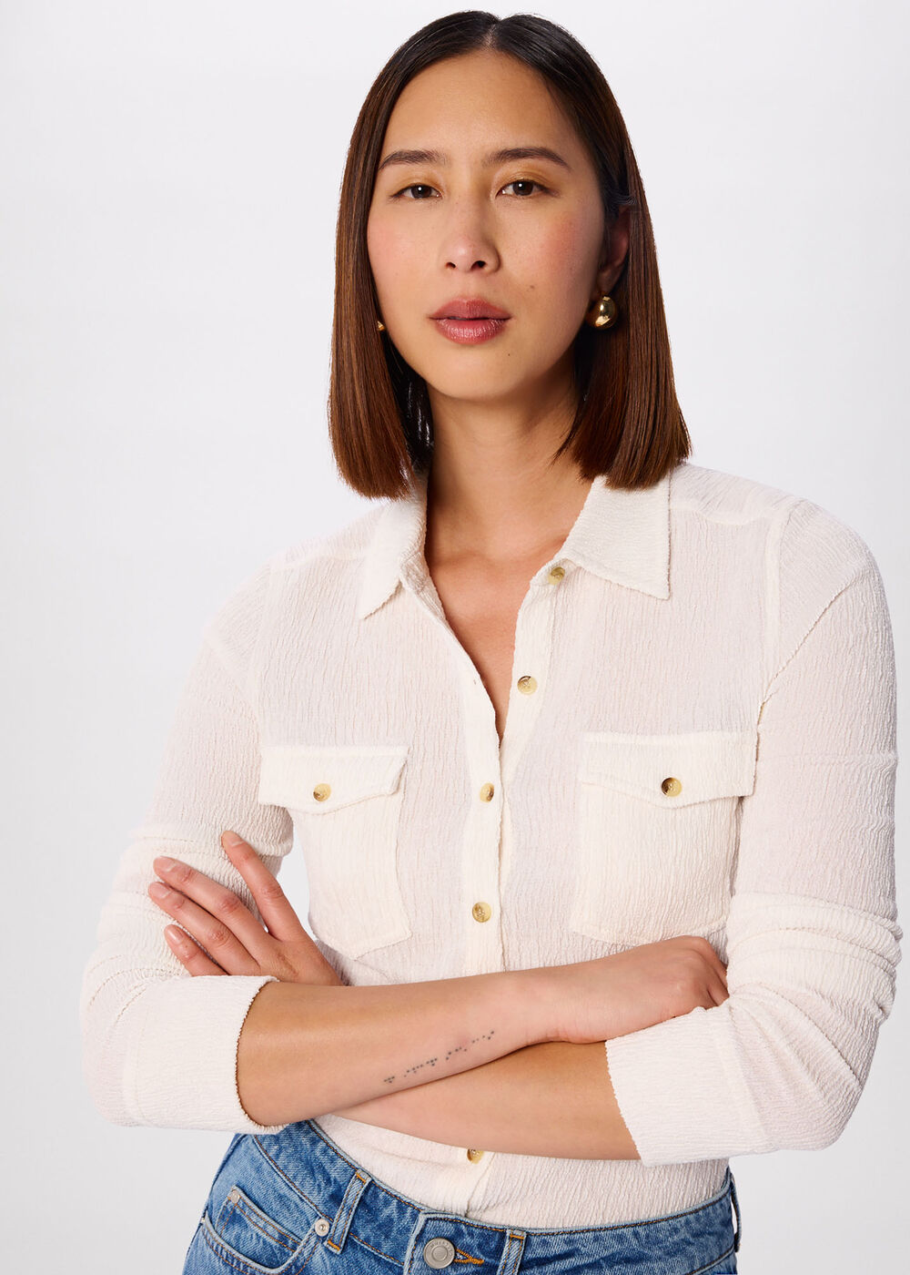 Textured Detail Jersey Shirt