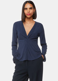 Twist Front Textured Top