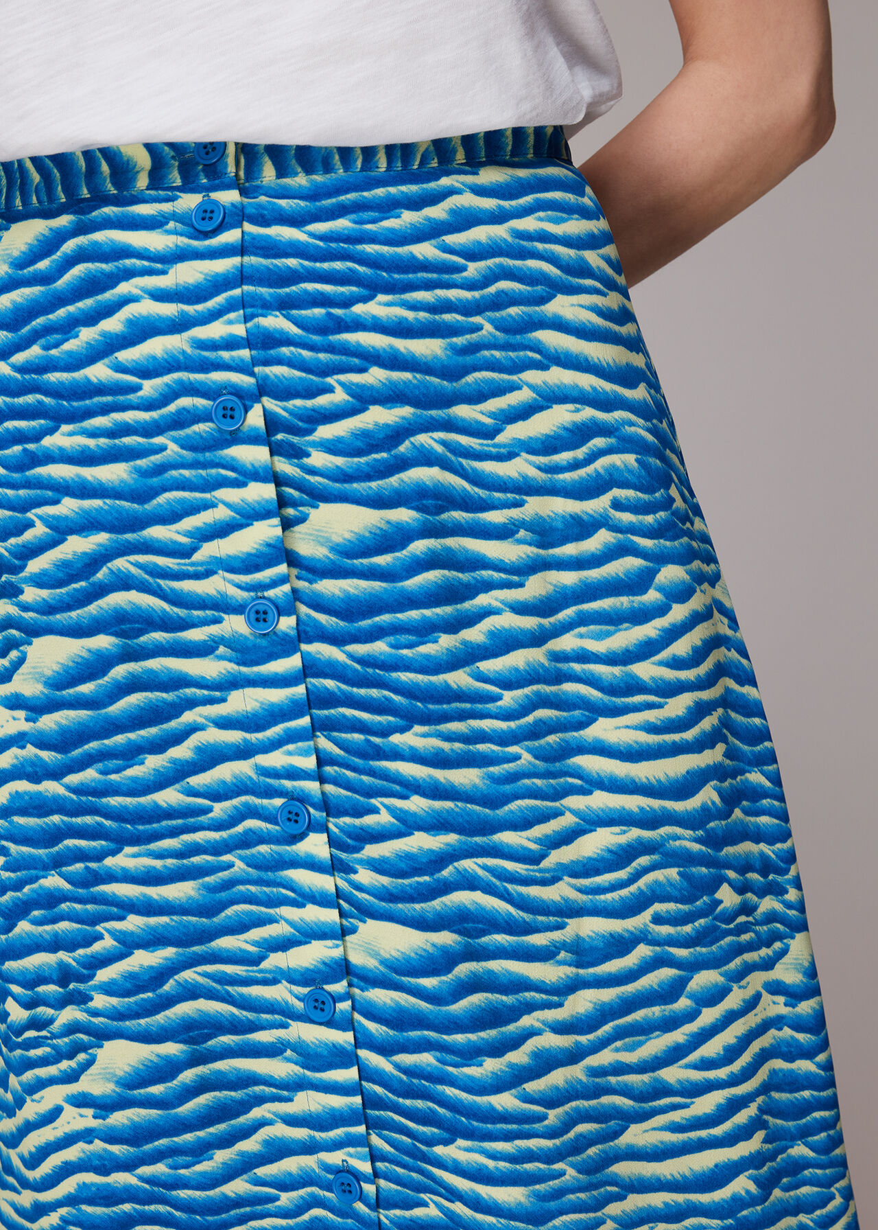 Seafoam Button Front Skirt