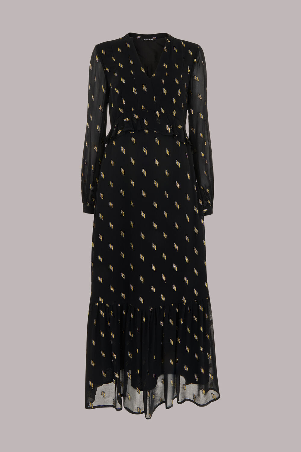 Dobby Metallic Midi Dress