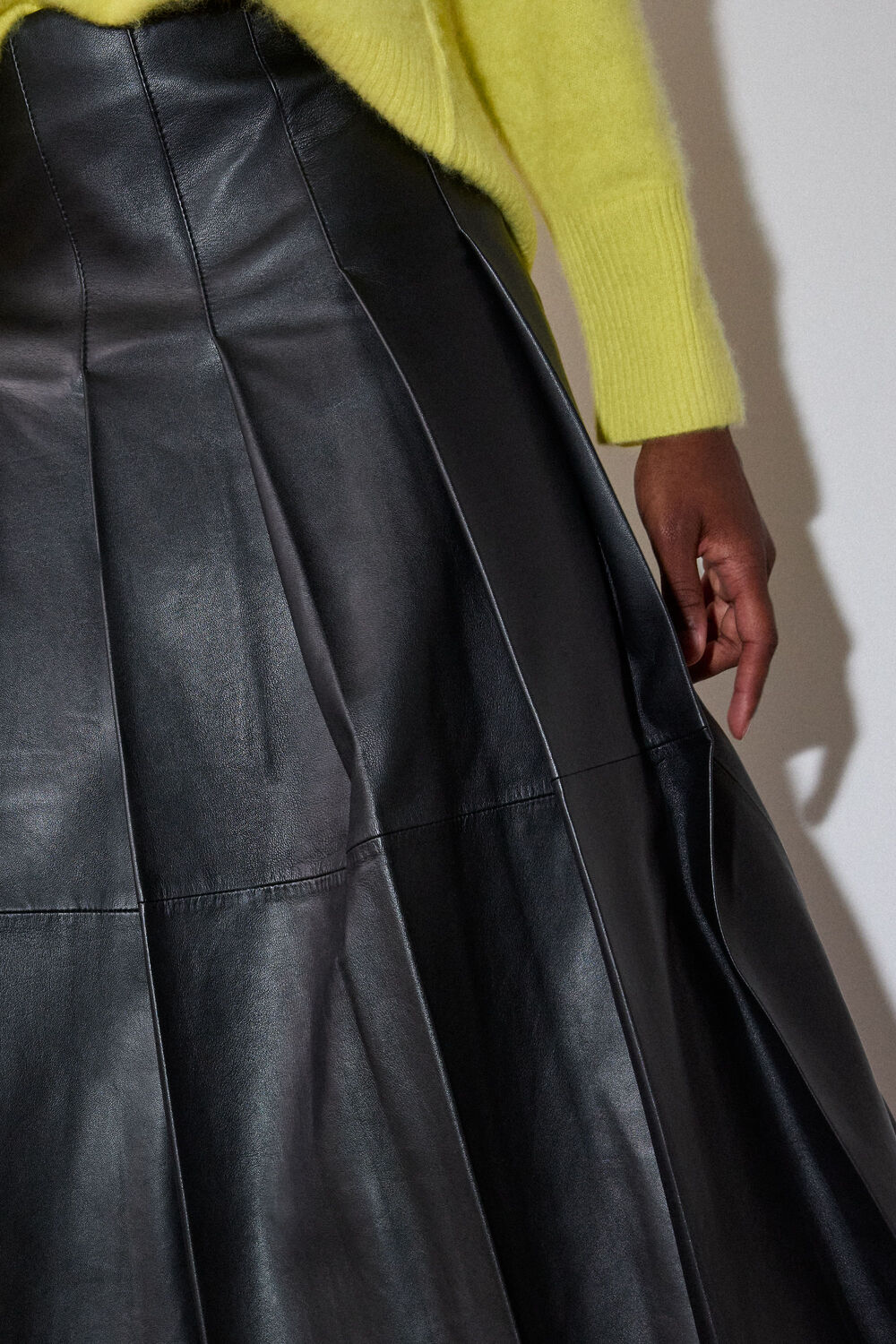 Black Leather Kilt Skirt