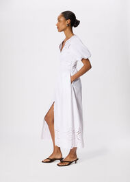 Cotton Broderie V Neck Dress