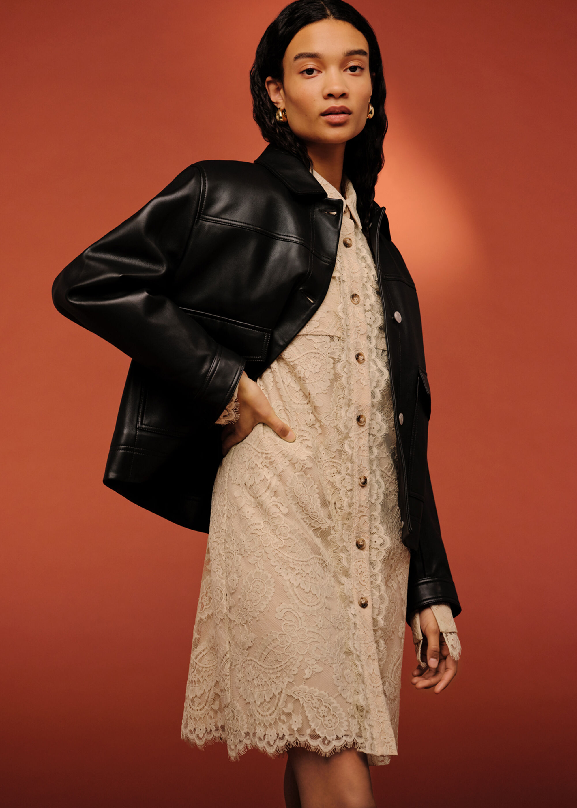 Whistles lana lace pleat dress sale