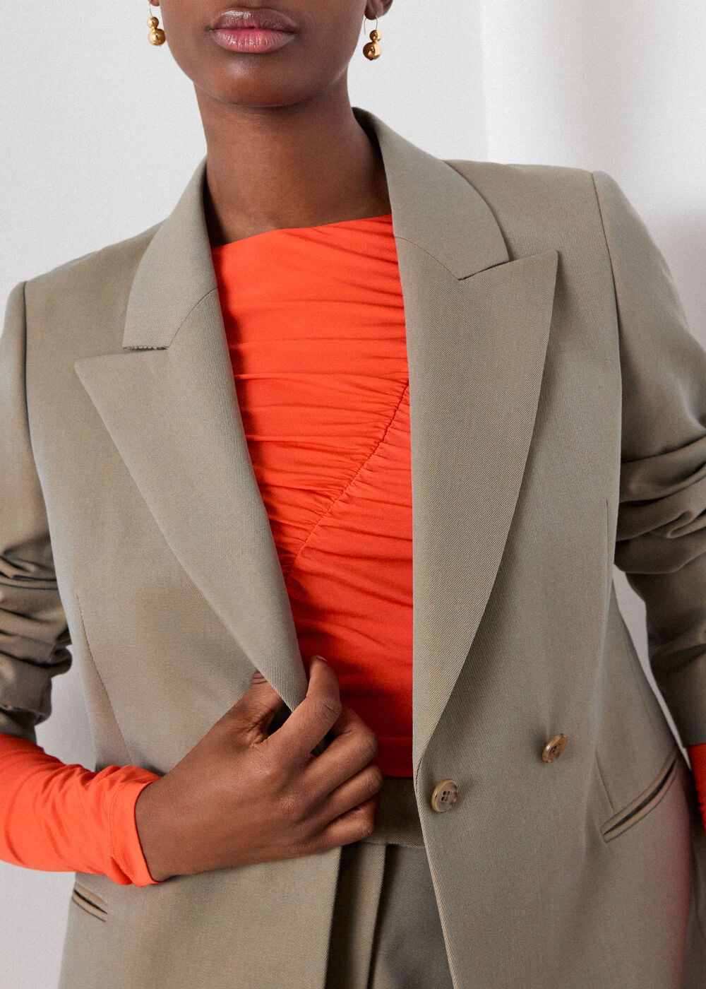 Dark Green Double Breasted Blazer