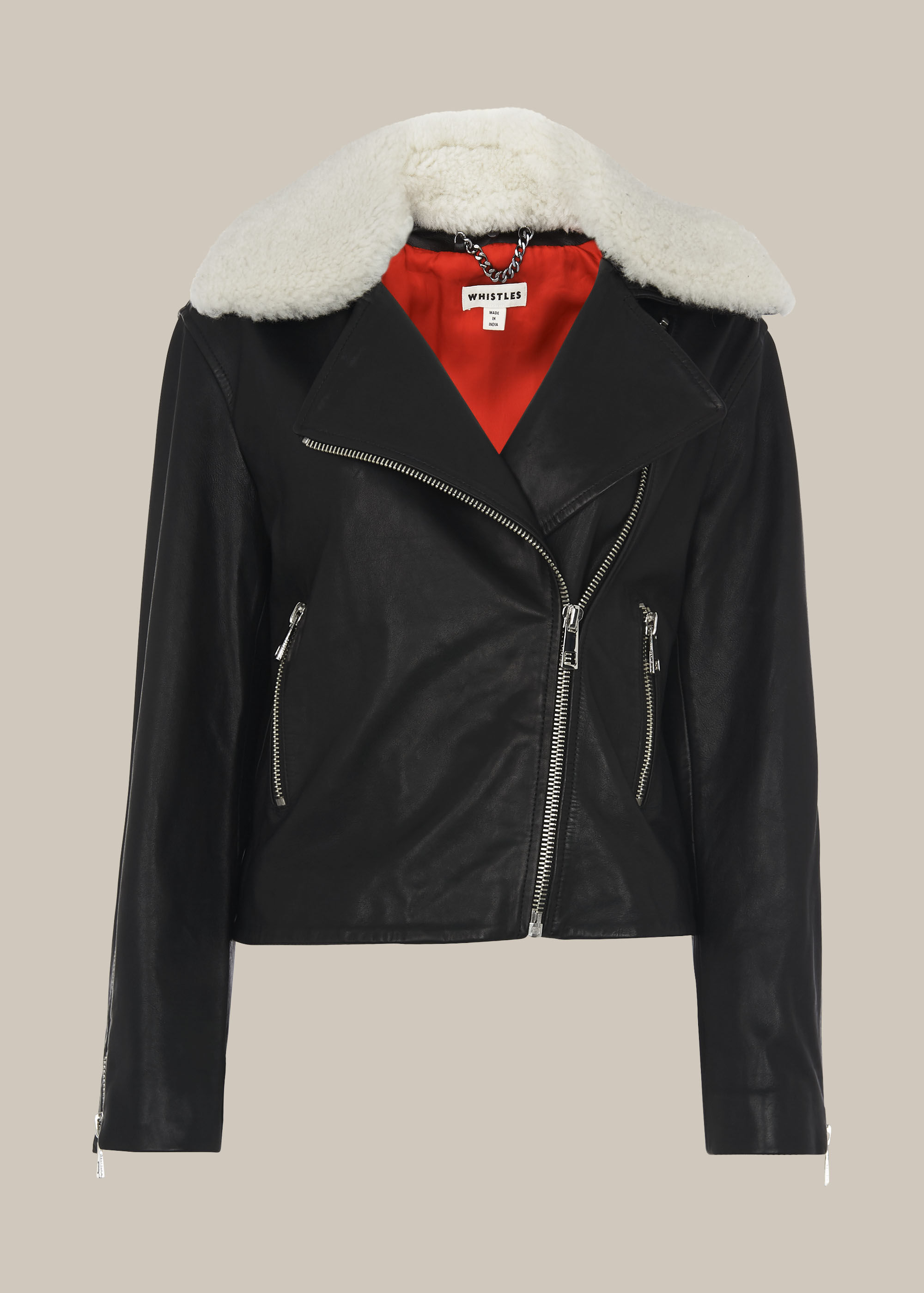 Borg collar jacket black sale