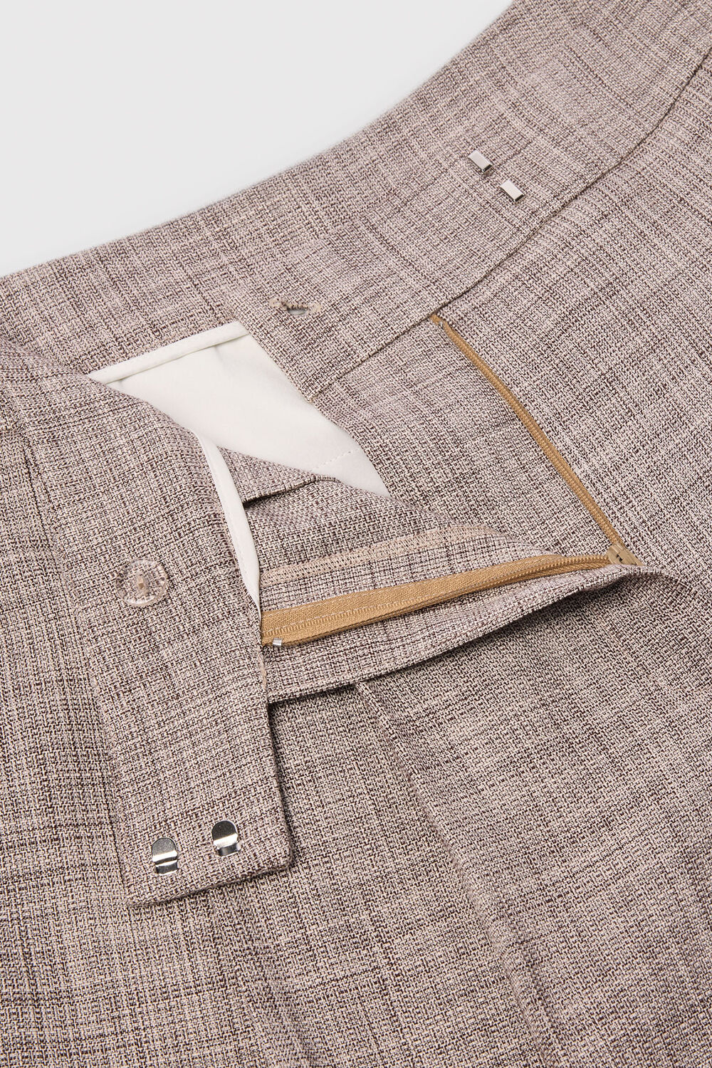 Grey Check Pleat Wide Leg Trouser