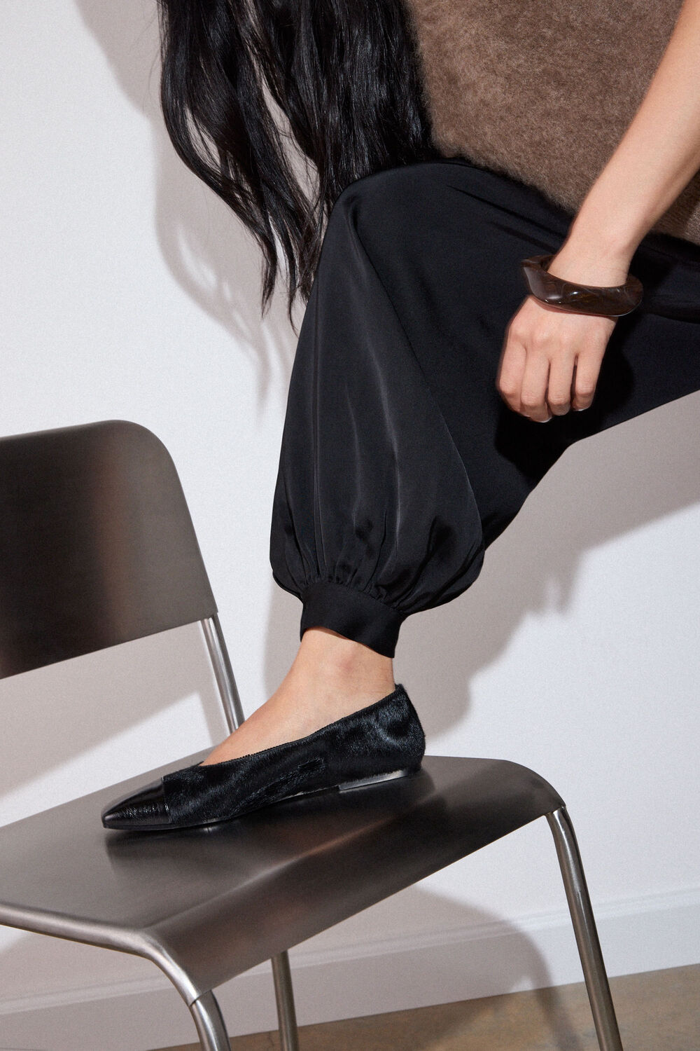 Black Satin Balloon Trouser