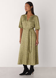 Petite Leopard Viscose Midi Dress
