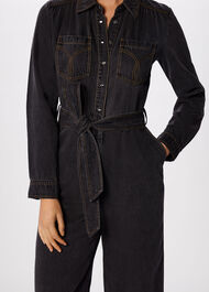 Cotton Blend Denim Jumpsuit