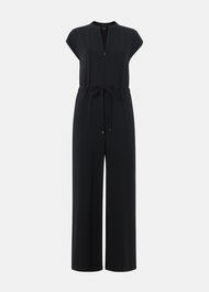 Petite Sleeveless Drawstring Jumpsuit