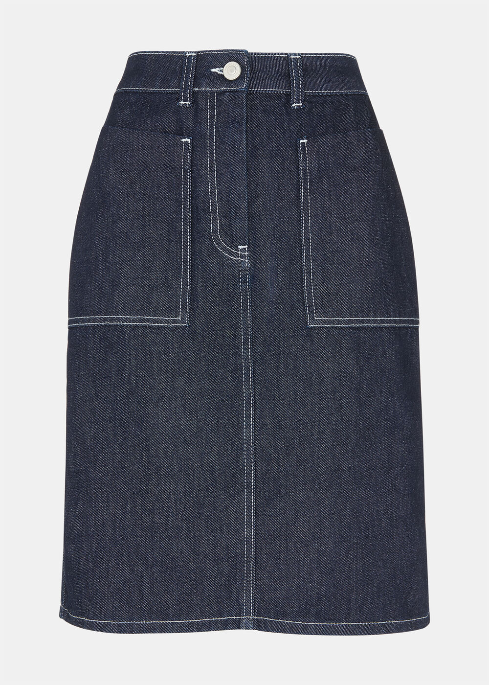 Contrast Stitch Midi Skirt