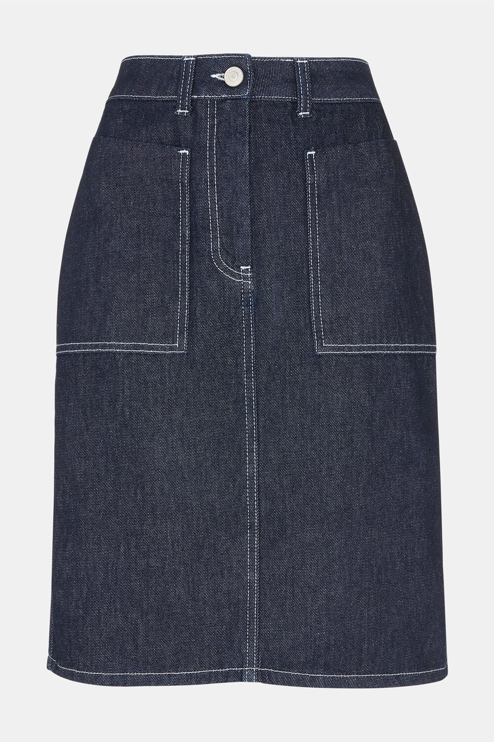 Contrast Stitch Midi Skirt