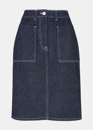 Contrast Stitch Midi Skirt