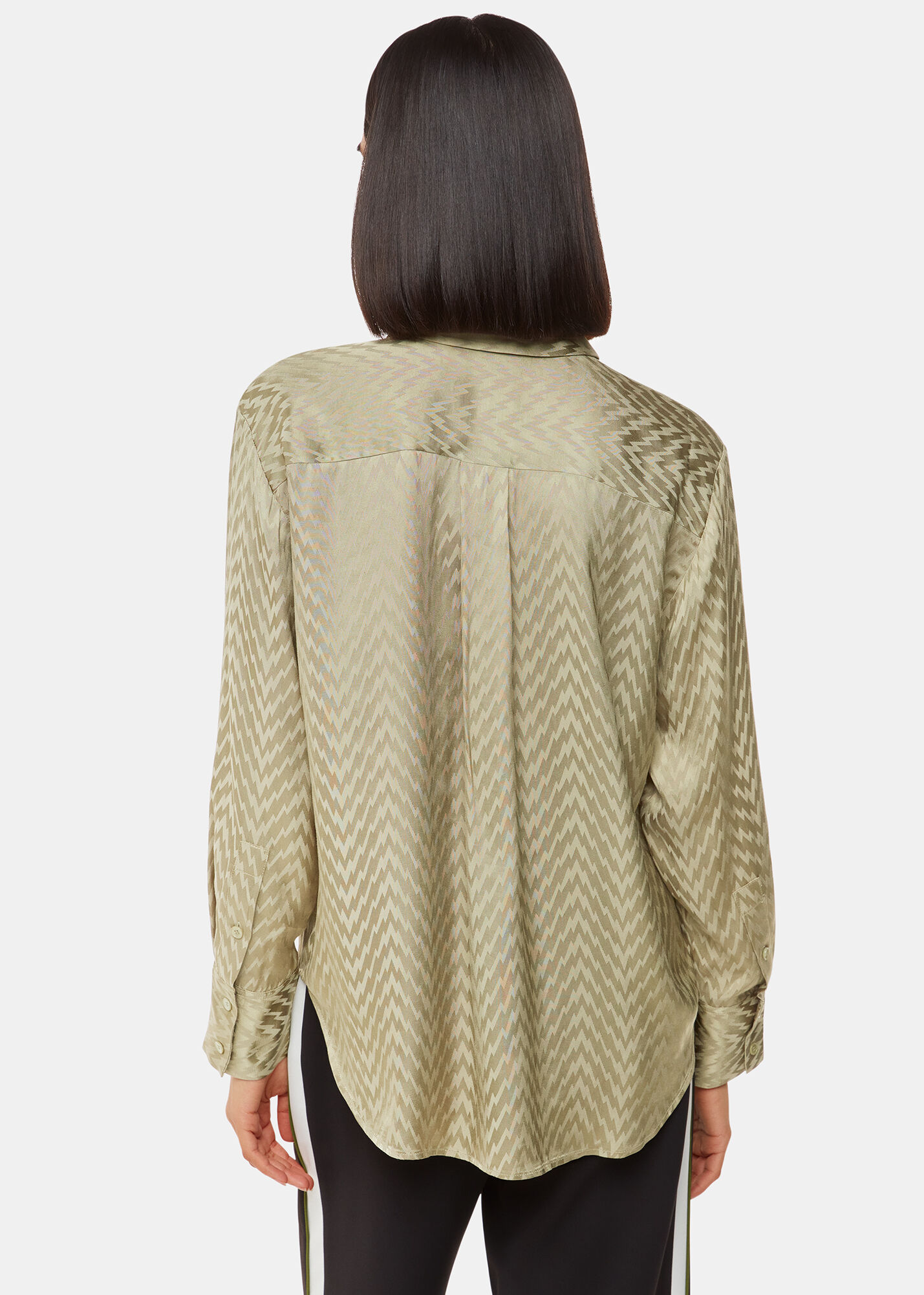 トップス OHGA JACQUARD GATHER BLOUSE Gabrielle Short Sleeved Blouse - Optic White White | NYDJ