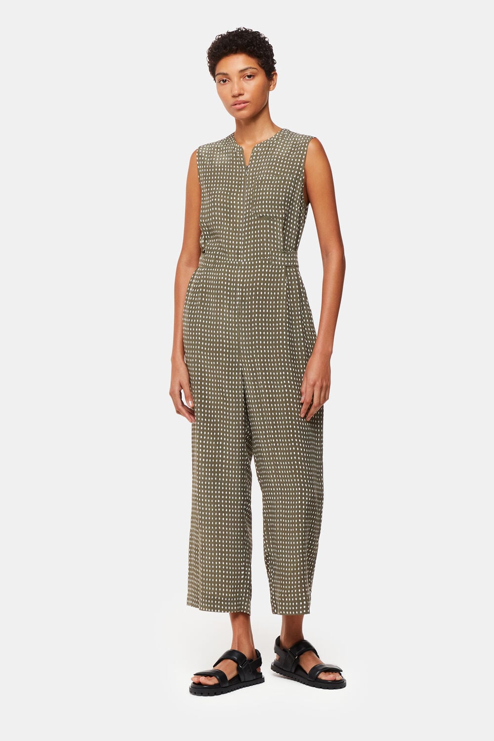 Khaki Oval Spot Josie Jumpsuit