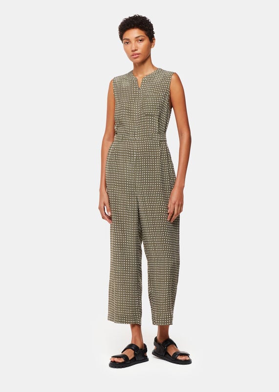 Khaki Oval Spot Josie Jumpsuit