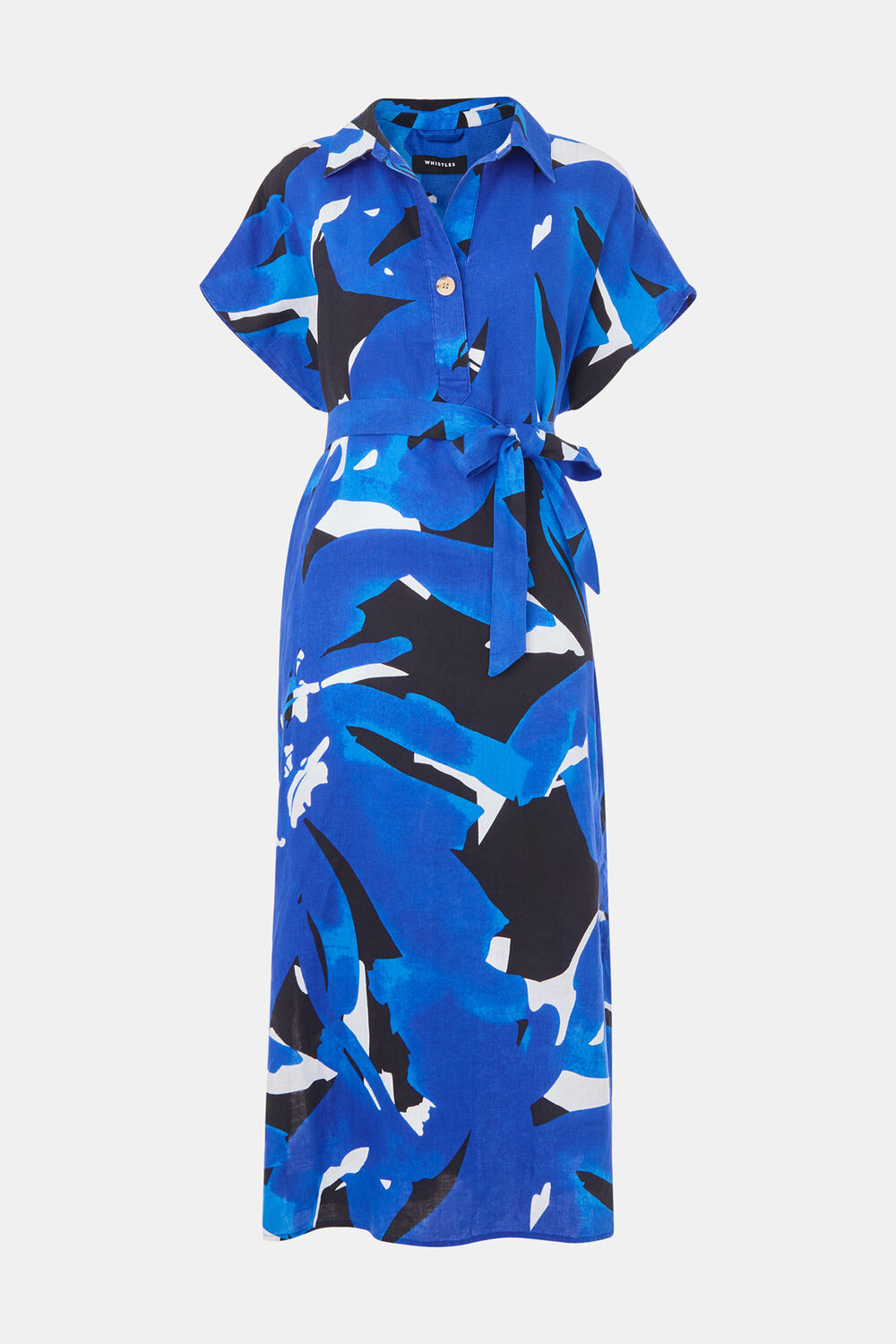 Abstract Blooms Linen Dress