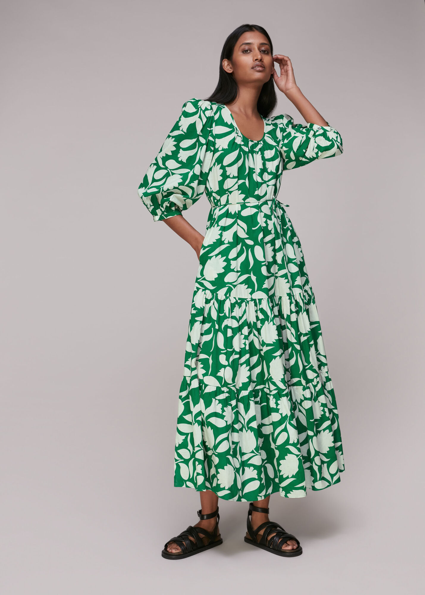 Green/Multi Marni Print Trapeze Dress | WHISTLES