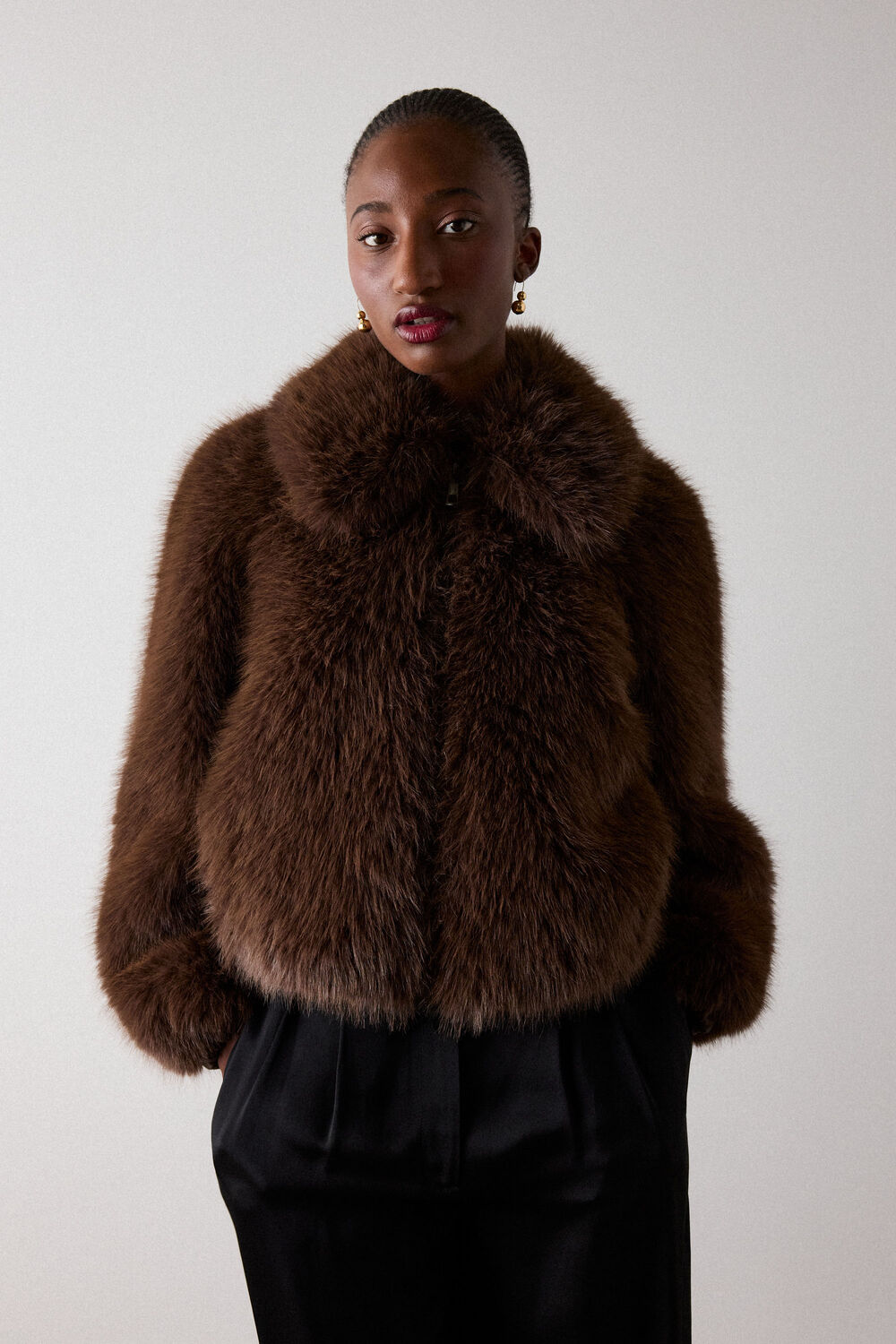 Short Faux Fur Coat